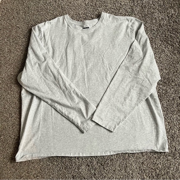 Skims Boyfriend Long Sleeve T Shirt Light Heather Gray Comfy Size 3X - Picture 1 of 5